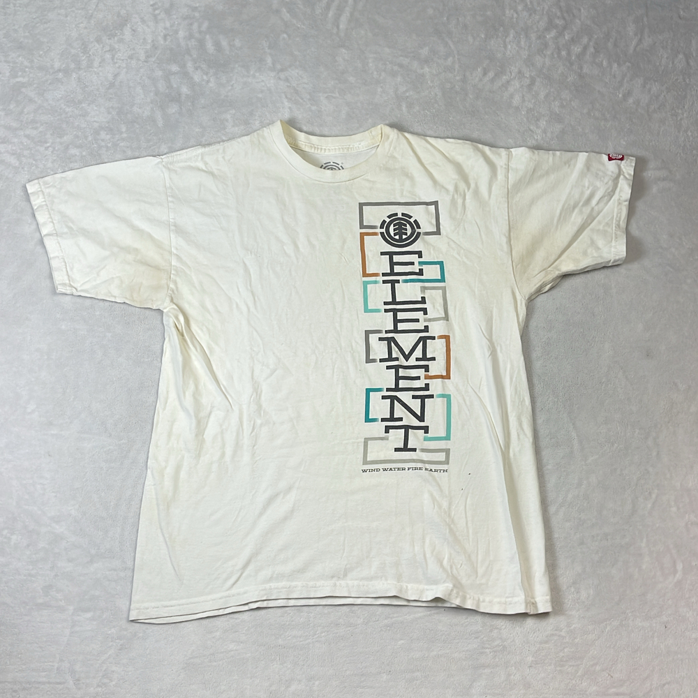 Element Skateboards Men's T-Shirt White Size M Graphic Logo Skater Streetwear